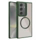 For Samsung Galaxy S24+ 5G Plated CD Texture MagSafe Acrylic Hybrid TPU Phone Case(Green)