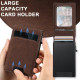 For Samsung Galaxy S24+ 5G Suteni H19 Litchi Texture 2-in-1 MagSafe Removable Card Case Back Phone Case(Brown)
