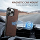 For Samsung Galaxy S24+ 5G Suteni H19 Litchi Texture 2-in-1 MagSafe Removable Card Case Back Phone Case(Brown)