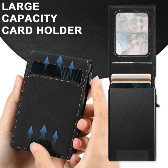 For Samsung Galaxy S23+ 5G Suteni H19 Litchi Texture 2-in-1 MagSafe Removable Card Case Back Phone Case(Black)