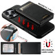 For Samsung Galaxy S23+ 5G Suteni H19 Litchi Texture 2-in-1 MagSafe Removable Card Case Back Phone Case(Black)