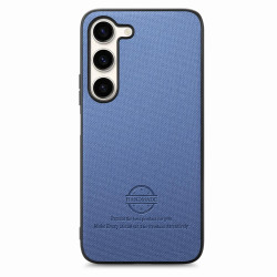 For Samsung Galaxy S23+ 5G Twill Fabric Leather Skin Back Phone Case(Blue)