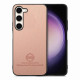 For Samsung Galaxy S23+ 5G Twill Fabric Leather Skin Back Phone Case(Pink)
