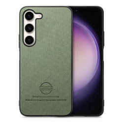 For Samsung Galaxy S23+ 5G Twill Fabric Leather Skin Back Phone Case(Green)