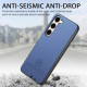 For Samsung Galaxy S24+ 5G Twill Fabric Leather Skin Back Phone Case(Blue)