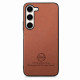 For Samsung Galaxy S24+ 5G Twill Fabric Leather Skin Back Phone Case(Brown)