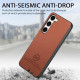 For Samsung Galaxy S24+ 5G Twill Fabric Leather Skin Back Phone Case(Brown)