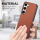 For Samsung Galaxy S24+ 5G Twill Fabric Leather Skin Back Phone Case(Brown)