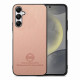 For Samsung Galaxy S24+ 5G Twill Fabric Leather Skin Back Phone Case(Pink)