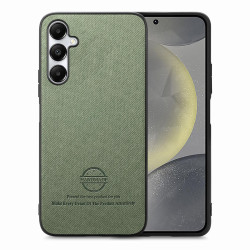 For Samsung Galaxy S24+ 5G Twill Fabric Leather Skin Back Phone Case(Green)