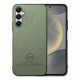 For Samsung Galaxy S24+ 5G Twill Fabric Leather Skin Back Phone Case(Green)