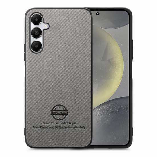 For Samsung Galaxy S24+ 5G Twill Fabric Leather Skin Back Phone Case(Gray)