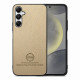 For Samsung Galaxy S24+ 5G Twill Fabric Leather Skin Back Phone Case(Khaki)