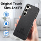 For Samsung Galaxy S24+ 5G Twill Fabric Leather Skin Back Phone Case(Black)