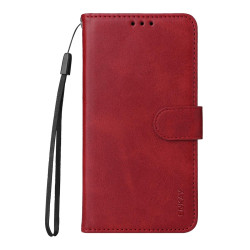 For Samsung Galaxy S24+ 5G ENKAY Card Wallet Calf Texture Leather Phone Case with Screen Film(Red)