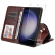 For Samsung Galaxy S24+ 5G ENKAY Card Wallet Calf Texture Leather Phone Case with Screen Film(Brown)