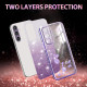 For Samsung Galaxy S24+ 5G Gradient Glitter Flower All-inclusive Phone Case(Purple)