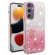 For Samsung Galaxy S24+ 5G Gradient Glitter Flower All-inclusive Phone Case(Pink)