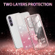 For Samsung Galaxy S24+ 5G Gradient Glitter Flower All-inclusive Phone Case(Pink)