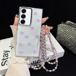 For Samsung Galaxy S24+ 5G Little Fresh Bow Neck Chain TPU Phone Case(Purple)