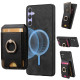 For Samsung Galaxy S24+ 5G Retro Splitable Magnetic Stand Card Bag Leather Phone Case(Black)