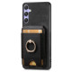 For Samsung Galaxy S24+ 5G Retro Splitable Magnetic Stand Card Bag Leather Phone Case(Black)