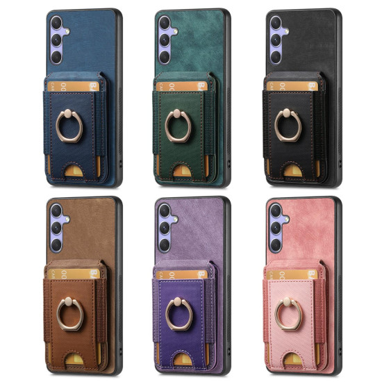 For Samsung Galaxy S24+ 5G Retro Splitable Magnetic Stand Card Bag Leather Phone Case(Black)