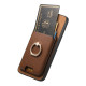 For Samsung Galaxy S24+ 5G Retro Cross Leather Ring Vertical Insert Card Bag MagSafe Phone Case(Brown)