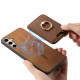 For Samsung Galaxy S24+ 5G Retro Cross Leather Ring Vertical Insert Card Bag MagSafe Phone Case(Brown)