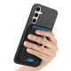 For Samsung Galaxy S24+ 5G Retro Cross Leather Ring Vertical Insert Card Bag MagSafe Phone Case(Black)