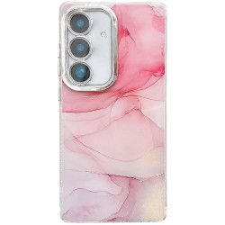 For Samsung Galaxy S24+ 5G Electroplated Marble Texture Phone Case(Pink M2)