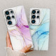 For Samsung Galaxy S24+ 5G Electroplated Marble Texture Phone Case(Yellow Green M13)