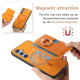 For Samsung Galaxy S24+ 5G Retro Cross Leather Ring Side Insert Card Bag MagSafe Phone Case(Yellow)
