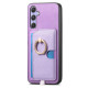 For Samsung Galaxy S24+ 5G Retro Cross Leather Ring Side Insert Card Bag MagSafe Phone Case(Purple)