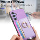 For Samsung Galaxy S24+ 5G Retro Cross Leather Ring Side Insert Card Bag MagSafe Phone Case(Purple)