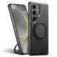 For Samsung Galaxy S24+ 5G Suteni G3 Oil Wax 360 Rotation Holder MagSafe Back Phone Case(Black)