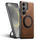 For Samsung Galaxy S24+ 5G Suteni G3 Oil Wax 360 Rotation Holder MagSafe Back Phone Case(Brown)