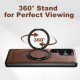 For Samsung Galaxy S24+ 5G Suteni G3 Oil Wax 360 Rotation Holder MagSafe Back Phone Case(Brown)