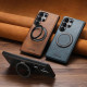 For Samsung Galaxy S24+ 5G Suteni G3 Oil Wax 360 Rotation Holder MagSafe Back Phone Case(Brown)
