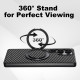 For Samsung Galaxy S23+ 5G Suteni G3 Carbon Fiber Leather 360 Rotation Holder MagSafe Phone Case(Black)