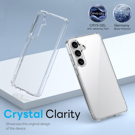 For Samsung Galaxy S24+ 5G NORTHJO 3 in 1 Clear Phone Case with Screen Protector Lens Film
