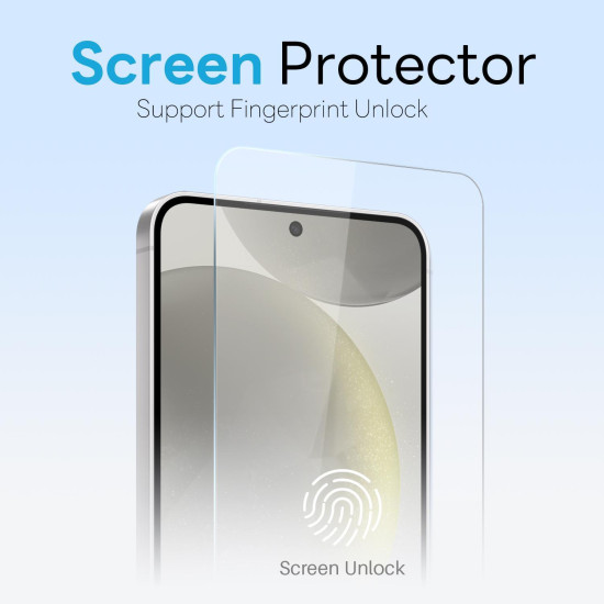 For Samsung Galaxy S24+ 5G NORTHJO 3 in 1 Clear Phone Case with Screen Protector Lens Film