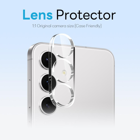 For Samsung Galaxy S24+ 5G NORTHJO 3 in 1 Clear Phone Case with Screen Protector Lens Film