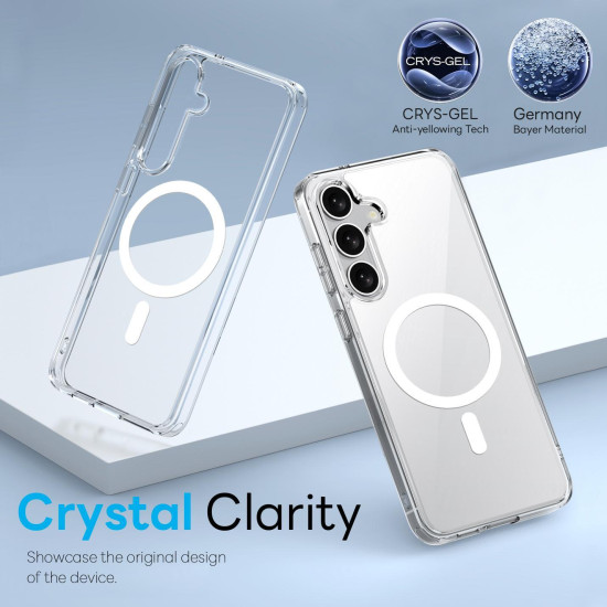 For Samsung Galaxy S24+ 5G NORTHJO 2 in 1 PC MagSafe Magnetic Phone Case with Screen Film(Clear)