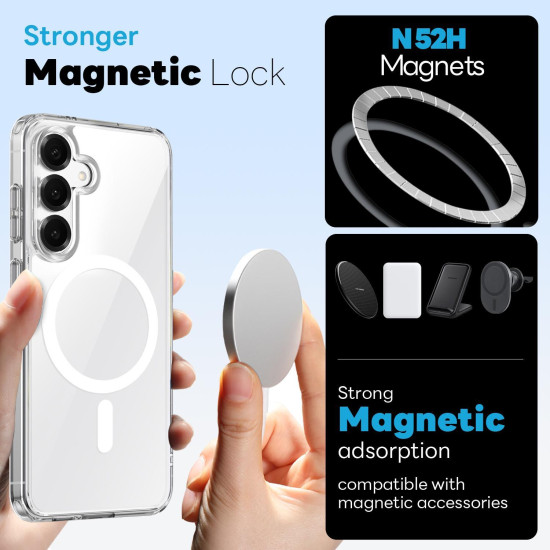 For Samsung Galaxy S24+ 5G NORTHJO 2 in 1 PC MagSafe Magnetic Phone Case with Screen Film(Clear)