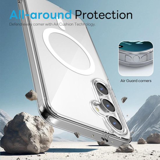 For Samsung Galaxy S24+ 5G NORTHJO 2 in 1 PC MagSafe Magnetic Phone Case with Screen Film(Clear)