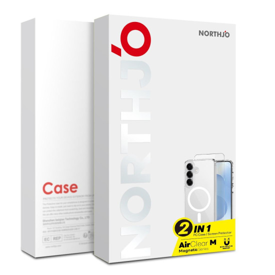 For Samsung Galaxy S24+ 5G NORTHJO 2 in 1 PC MagSafe Magnetic Phone Case with Screen Film(Clear)