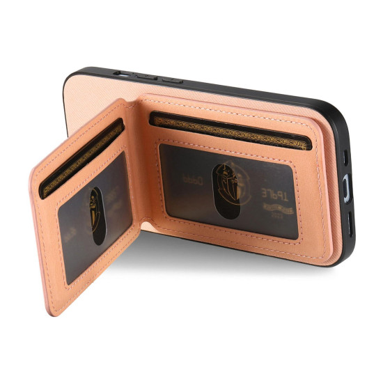 For Samsung Galaxy S24+ 5G Twill Fabric Leather Vertical Flip RFID Card Bag Phone Case(Pink)