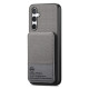 For Samsung Galaxy S24+ 5G Twill Fabric Leather Vertical Flip RFID Card Bag Phone Case(Gray)