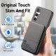 For Samsung Galaxy S24+ 5G Twill Fabric Leather Vertical Flip RFID Card Bag Phone Case(Gray)